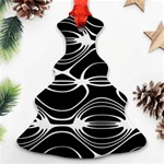 Black and White Clam Shell Pattern Ornament (Christmas Tree)  Front