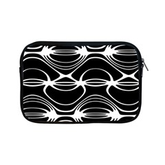 Black And White Clam Shell Pattern Apple Ipad Mini Zipper Cases by SpinnyChairDesigns