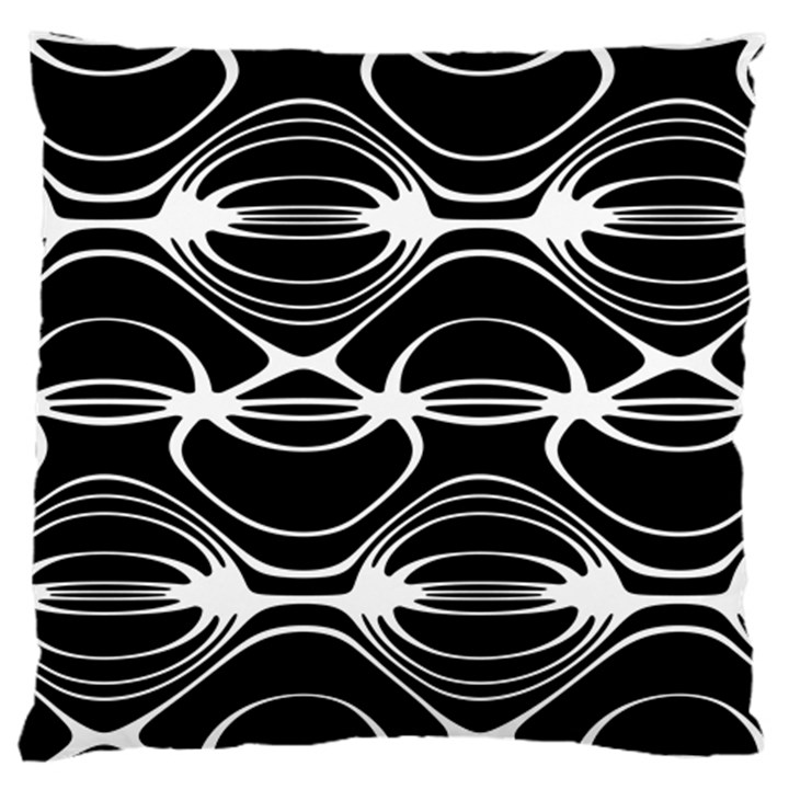 Black and White Clam Shell Pattern Standard Flano Cushion Case (Two Sides)