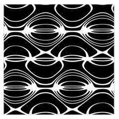 Black And White Clam Shell Pattern Large Satin Scarf (square) by SpinnyChairDesigns