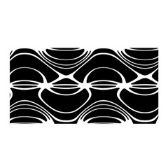 Black And White Clam Shell Pattern Satin Wrap by SpinnyChairDesigns