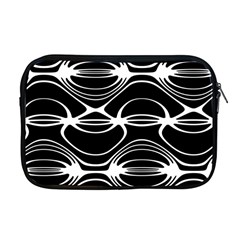 Black And White Clam Shell Pattern Apple Macbook Pro 17  Zipper Case by SpinnyChairDesigns