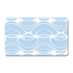 Blue And White Clam Shell Stripes Magnet (rectangular) by SpinnyChairDesigns