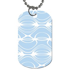 Blue And White Clam Shell Stripes Dog Tag (two Sides) by SpinnyChairDesigns