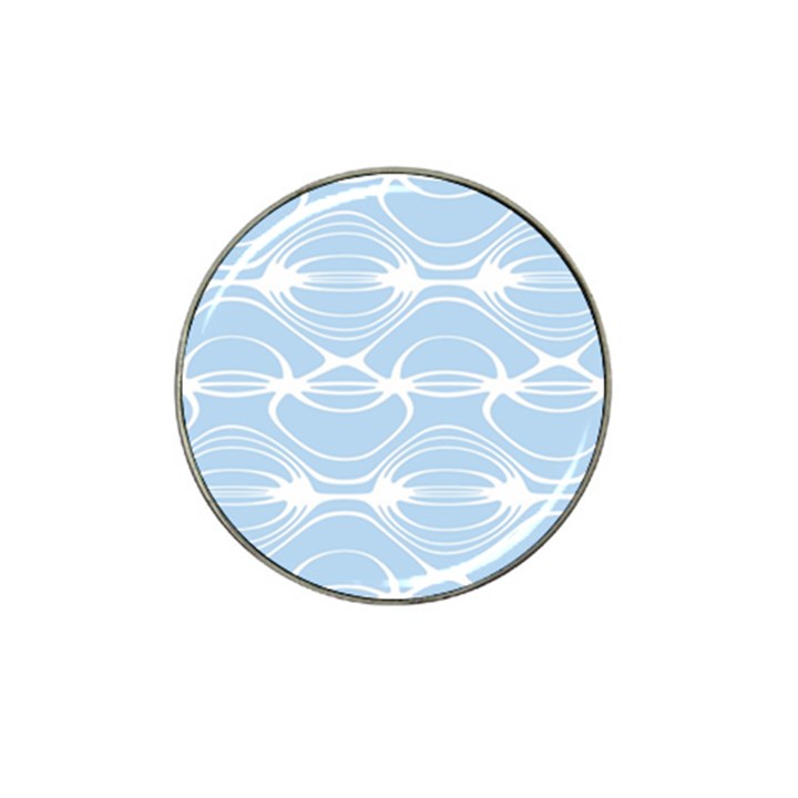 Blue and White Clam Shell Stripes Hat Clip Ball Marker