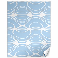 Blue And White Clam Shell Stripes Canvas 12  X 16  by SpinnyChairDesigns