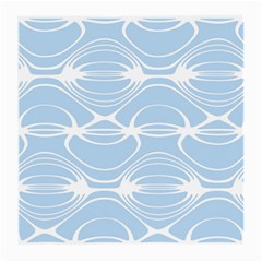 Blue And White Clam Shell Stripes Medium Glasses Cloth by SpinnyChairDesigns