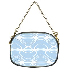 Blue And White Clam Shell Stripes Chain Purse (one Side) by SpinnyChairDesigns