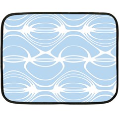 Blue And White Clam Shell Stripes Double Sided Fleece Blanket (mini)  by SpinnyChairDesigns