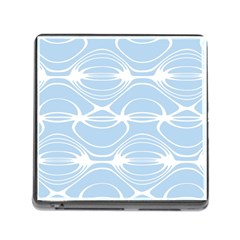 Blue And White Clam Shell Stripes Memory Card Reader (square 5 Slot) by SpinnyChairDesigns