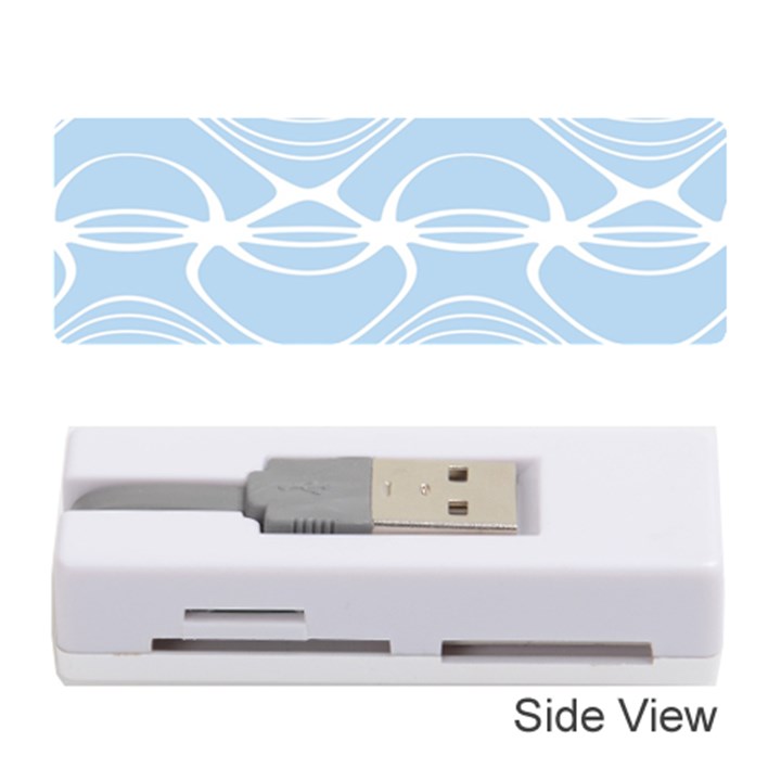 Blue and White Clam Shell Stripes Memory Card Reader (Stick)