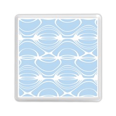 Blue And White Clam Shell Stripes Memory Card Reader (square) by SpinnyChairDesigns