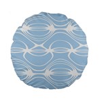 Blue and White Clam Shell Stripes Standard 15  Premium Round Cushions Front