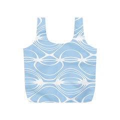 Blue And White Clam Shell Stripes Full Print Recycle Bag (s) by SpinnyChairDesigns