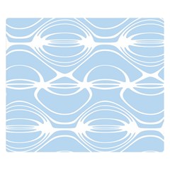 Blue And White Clam Shell Stripes Double Sided Flano Blanket (small)  by SpinnyChairDesigns