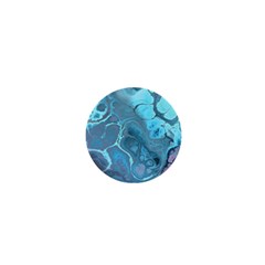 Blue Marble Abstract Art 1  Mini Buttons