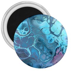 Blue Marble Abstract Art 3  Magnets