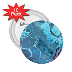 Blue Marble Abstract Art 2.25  Buttons (10 pack) 