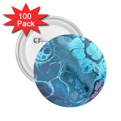 Blue Marble Abstract Art 2.25  Buttons (100 pack) 