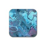 Blue Marble Abstract Art Rubber Coaster (Square)  Front