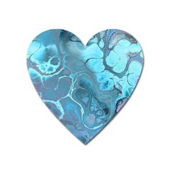 Blue Marble Abstract Art Heart Magnet