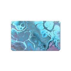 Blue Marble Abstract Art Magnet (name Card) by SpinnyChairDesigns