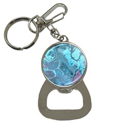 Blue Marble Abstract Art Bottle Opener Key Chain