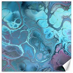 Blue Marble Abstract Art Canvas 16  x 16 