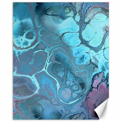 Blue Marble Abstract Art Canvas 16  x 20 