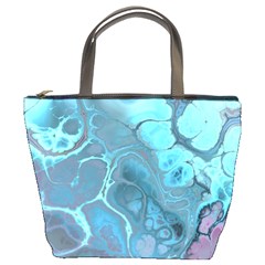 Blue Marble Abstract Art Bucket Bag