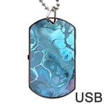 Blue Marble Abstract Art Dog Tag USB Flash (One Side) Front