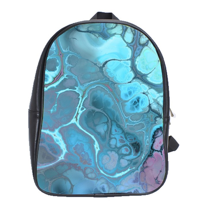 Blue Marble Abstract Art School Bag (XL)