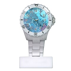 Blue Marble Abstract Art Plastic Nurses Watch