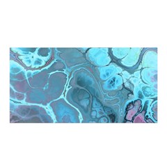 Blue Marble Abstract Art Satin Wrap