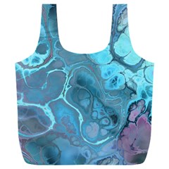 Blue Marble Abstract Art Full Print Recycle Bag (XXL)