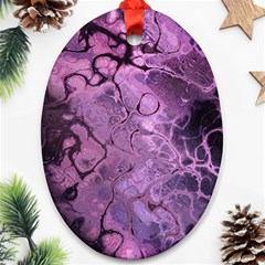 Amethyst Violet Abstract Marble Art Ornament (oval) by SpinnyChairDesigns