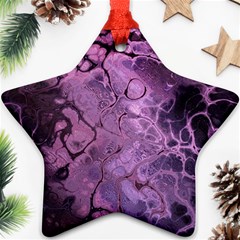 Amethyst Violet Abstract Marble Art Ornament (star) by SpinnyChairDesigns