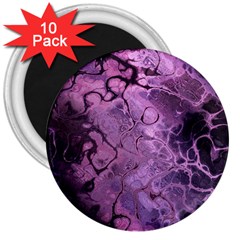 Amethyst Violet Abstract Marble Art 3  Magnets (10 Pack)  by SpinnyChairDesigns