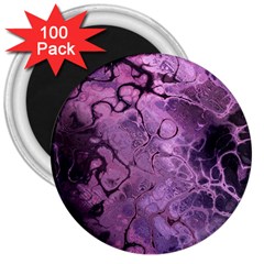 Amethyst Violet Abstract Marble Art 3  Magnets (100 Pack) by SpinnyChairDesigns