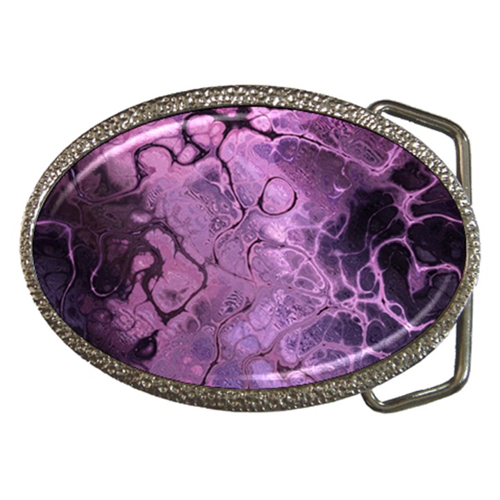 Amethyst Violet Abstract Marble Art Belt Buckles