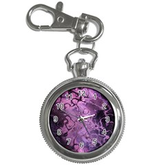 Amethyst Violet Abstract Marble Art Key Chain Watches by SpinnyChairDesigns