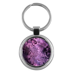 Amethyst Violet Abstract Marble Art Key Chain (round) by SpinnyChairDesigns