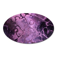 Amethyst Violet Abstract Marble Art Oval Magnet by SpinnyChairDesigns