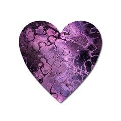 Amethyst Violet Abstract Marble Art Heart Magnet by SpinnyChairDesigns