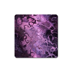 Amethyst Violet Abstract Marble Art Square Magnet by SpinnyChairDesigns