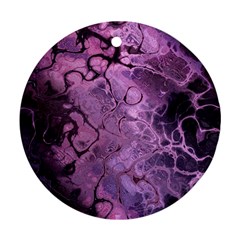 Amethyst Violet Abstract Marble Art Round Ornament (two Sides) by SpinnyChairDesigns