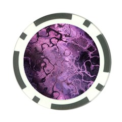 Amethyst Violet Abstract Marble Art Poker Chip Card Guard by SpinnyChairDesigns