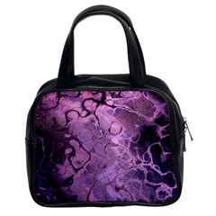 Amethyst Violet Abstract Marble Art Classic Handbag (two Sides) by SpinnyChairDesigns