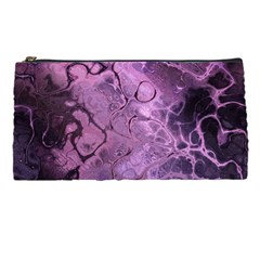 Amethyst Violet Abstract Marble Art Pencil Case by SpinnyChairDesigns