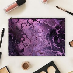 Amethyst Violet Abstract Marble Art Cosmetic Bag (large) by SpinnyChairDesigns